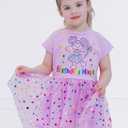 Sesame Street Birthday Mesh Dress Infant to Little Kid Sizes (12 Months - 5) (Purple)