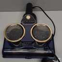 Mattress Vacuum Cleaner, Bed Vacuum Cleaner with 16Kpa Suction 253.7nm UV-C Light, Ultrasonic & High Heating, 500W Powerful Double-Cup Handheld Vacuums for Bed, Sofa, Couch, Crib, 16.4FT Corded (Blue & Gold)