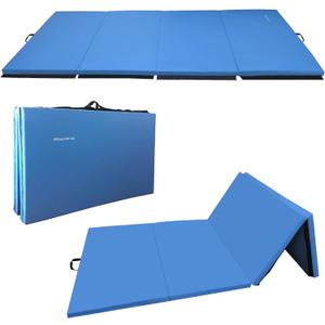 Fitvids All Purpose 4'x8'x2" Extra Thick High Density Anti Tear Gymnastics Gym Folding Exercise Aerobics Mats Blue