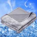 inhand Cooling Blanket for Hot Sleepers, Absorbs Heat to Keep Adults Cool for Summer Nights Sweats, Thin Cold Lightweight Blanket for Couch Bed, All Season Use, Gray, Queen Size (90"x90")