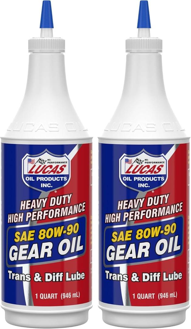Lucas Oil 80W-90 Heavy Duty Gear Oil - 1 Quart (Pack of 2) for High Performance and Heavy-Duty Applications