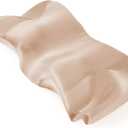 P Pothuiny Satin Pillowcase for Cervical Pillow, Smooth Neck Pillow Case Cover Silky Soft Contour Cervical Pillow Cover with Zipper (Taupe)