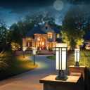 Outdoor Post Light Fixture - Aluminum Lamp Posts Outdoor Lighting, Outdoor Lightpost Lantern with 3-Inch Pier Mount Base Outside Pole Lighting for Porch Garnden (17.3''H, 1 pc)