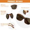 FONHCOO Progressive Multifocal Sunglasses for Women, Square No Line Reading Sunglasses Outdoor Sun Readers UV400 Protection