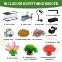 (Tank + Light +Pump + Filter + Filter Balls) Turtle Tank Kit, Turtle Tank Starter Kit,Bottom Drainage, Multi-Function Areas for Turtles, Crabs,Fishes, Amphibians,Reptiles. (15.75 x 8.64 x8.64 Inch)