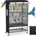 Roasivi Universal Large Birdcage Cover Black Out and Breathable Cages Cover for Parrots and Other Small Animals Durable Waterproofing Washable Material 36" L x 25" W x 48" H Black