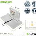 Alpine Wall Mounted Baby Changing Station - Horizontal Baby Changing Table Foldable Diaper Tables with Safety Strap for Commercial Bathroom, ADA Complaint (Hardware Included) White Gray