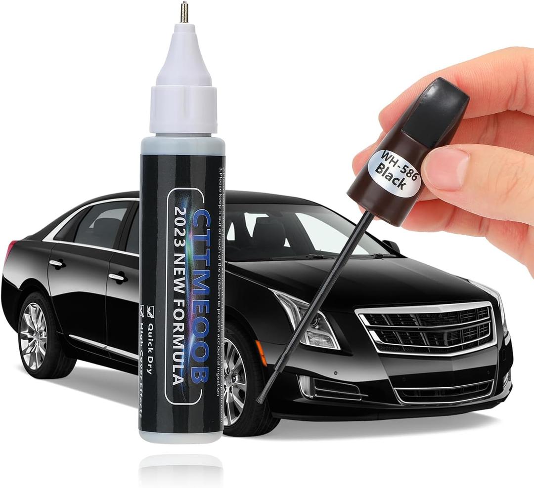 2 x Black Touch Up Paint for Cars, Two-In-One Car Paint Scratch Repair Pen, Quick & Easy Solution to Repair Minor Automotive Scratches 0.4 fl oz. (Black)