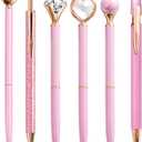 YOXMJDB Pink Pens for Women, 6 Pcs Cute Pens Ballpoint Pen Bulk, 1.0mm Medium Point Black Ink, Office and School Supplies Fancy Nice Pen Gifts for Girls Nurse Teacher (Pink)