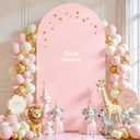 Dusty Rose Arch Backdrop Cover, 6.6FT Polyester Fitted Wedding Arch Stand Covers Round Top Chiara Stretchy Arch Backdrop Cover for Wedding Ceremony Birthday Party Baby Shower Banquet Decoration