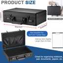 File Organizer Storage Box with Combination Lock and Handle, 14.2x9.4x4.5 Inch, Portable Locking Hard Briefcase for Paperwork Documents & Valuables, Security Box for Office Business Trip