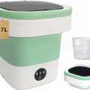 Portable Washing Machine, 17L Foldable Portable Laundry Machine and Spinner for Baby Clothes, Underwear, Socks with 3 Modes Deep Cleaning,Mini Washer for Travel, Dorms, Camping, Green