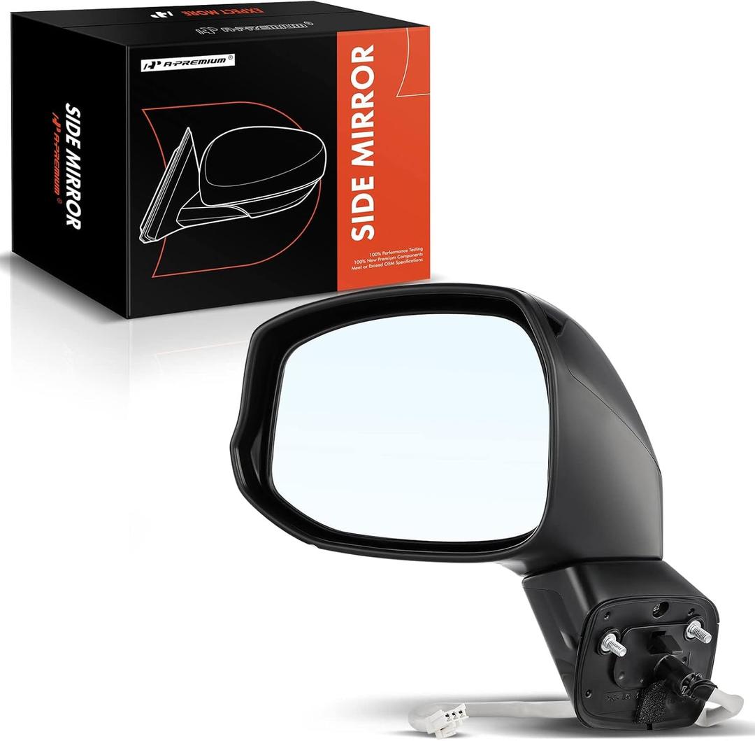 A-Premium Driver Side Power Door Mirror Compatible with Honda Civic 2012 2013 - Non-Heated Manual Folding Black Outside Rear View Mirror