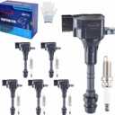 UF349 High-Performance Ignition Coils & Iridium Spark Plugs Set of 6 Compatible with Nissan Altima/Maxima/Murano/Frontier/Quest/Xterra/Pathfinder & Infiniti I35/QX4 3.5L V6-224488J115