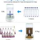 Automatic Dog Cat Feeder and Water Dispenser Gravity Food Feeder and Waterer Set with Pet Food Bowl for Small Medium Dog Puppy Kitten, Large Capacity 1 Gallon x 2(Grey)