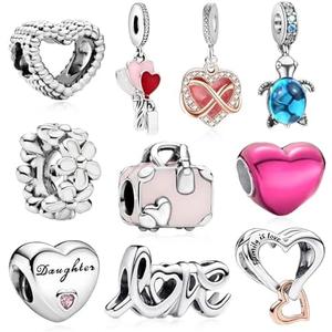 DATOUQI 6 Pack Silver Charms for Bracelets and Necklaces Charms for Women Pendant Beads Set