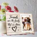 Family Picture Frame, Best Friend Picture Frame Gifts for Best Friend Women BFF Sister, Friends Are the Family We Choose Wooden Photo Frame 4 x 6Inch Heart Pattern12P054