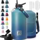 DYSANKY 1 Gallon Insulated Water Bottle | Upgraded Thickened Stainless Steel Metal Portable Sports Large Water Jug for Gym and Hiking with Carrier Bag, Handle Strap | BPA-Free 128 oz