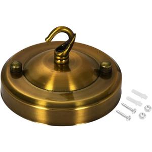 uxcell Retro Light Canopy Kit with Hook, Vintage Chandelier Ceiling Plate, for Light Fitting Accessory DIY, 104mm 4.1Inch Gold Bronze