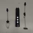 Bonsenkitchen Rechargeable Milk Frother with Stand, 3-Speed Handheld Coffee Frother, Dual Spring Whisk Electric Hand Frother Wand Drink Mixer for Matcha Lattes Cappuccino, Kitchen Gifts (Silver)