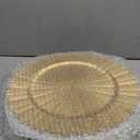 Mifoci 24 Pcs Champagne Gold Charger Plates Bulk 13 Inch Plastic Round Chargers Fluted Edge Dinner Plate Wedding Decoration for Table Setting Wedding Party Event Tabletop