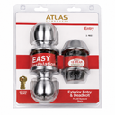 Atlas Home Security Entry Lock and Deadbolt Set W keys Polished Brass