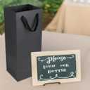 Aimyoo Black Wine Bottle Bags 6x5x15 inch, 10 Pack Large Kraft Paper Gift Bags with Handles Bulk