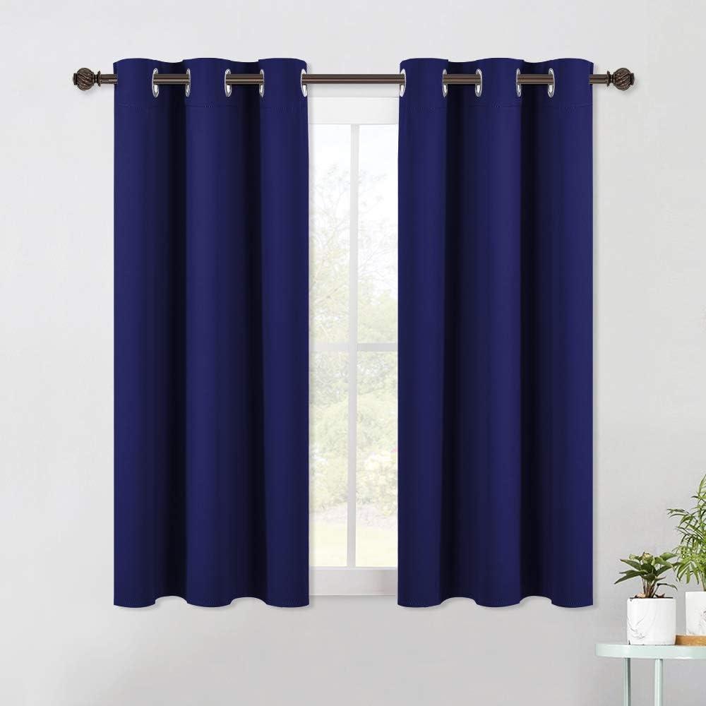 NICETOWN Blackout Curtain Panels for Bedroom, 2 Panels, W42 x L60 inches, Royal Blue, Thermal Insulated Grommet Top Blackout Draperies and Drapes