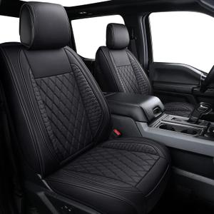 Tomatoman Truck F150 Seat Covers Compatible with 2009-2023 2024 2025 2026 Ford F-150 2017-2026 F250 F350 F450 Supercrew SVT King Ranch Limited Super Duty Pickup Car Cushions(Full Set/Black)
