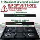 30" Slide-in Range Rear Filler Kit W10113901A, Stove Gap Universal Triangular Filler Strip, Cooktop Trim Kit Between Stove and Backsplash for Whirlpool & Most Brand, Durable Aluminum, Black
