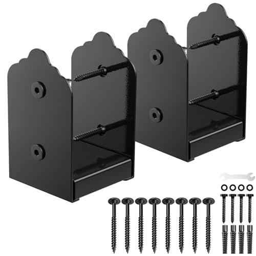 4x4 Post Base, 2Pcs Stainless Steel Adjustable Post Anchor Bracket (Internal 3.5 x 3.5), Adjustable Post Base for Pavilion Deck Porch Handrail Railing Support Decorative Anchor Plate