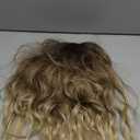 MISSQUEEN Medium Length Ombre Blonde Wavy Wig Short Curly Blond Wig for Women Synthetic Middle Part Heat Resistant Fiber Blonde Hair Wigs for Everyday Hairstyle Party Use