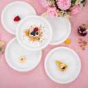 WELLIFE White Plastic Plates 9 Inch -150 Count for Party, Disposable Plastic Party Plates for Wedding Dinner Birthday Engagement
