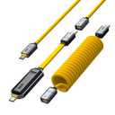 AOHI DIY 240W USB C Cable Set with 512GB USB C Flash Drive, 2-in-1 PD 3.1 Fast Charging and Data Storage Cable Set with USB 3.2 Gen2 Type C SSD USB Drive for MacBook, iPhone 16,Galaxy S24,Amber, 3 Pcs