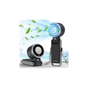 PlayHot Portable Handheld Turbo Fan with Ice Cooling, Rechargeable Personal Fan, Up tp 12Hrs Cooling, 5 Speed 25550RPM Powerful Portable Fan for Travel, Outdoor, Camping, Hiking (Black)