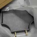 Shagreen Decorative22.6'' × 13'' Large Serving Platters Tray with Handles for Coffee Table Decor Modern Elegant Scalloped Ottoman Tray(Black)
