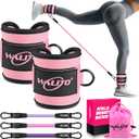 WALITO Ankle Resistance Bands with Cuffs, Exercise Bands for Legs and Butt, Booty Workout Equipment for Kickbacks and Hip Fitness Training