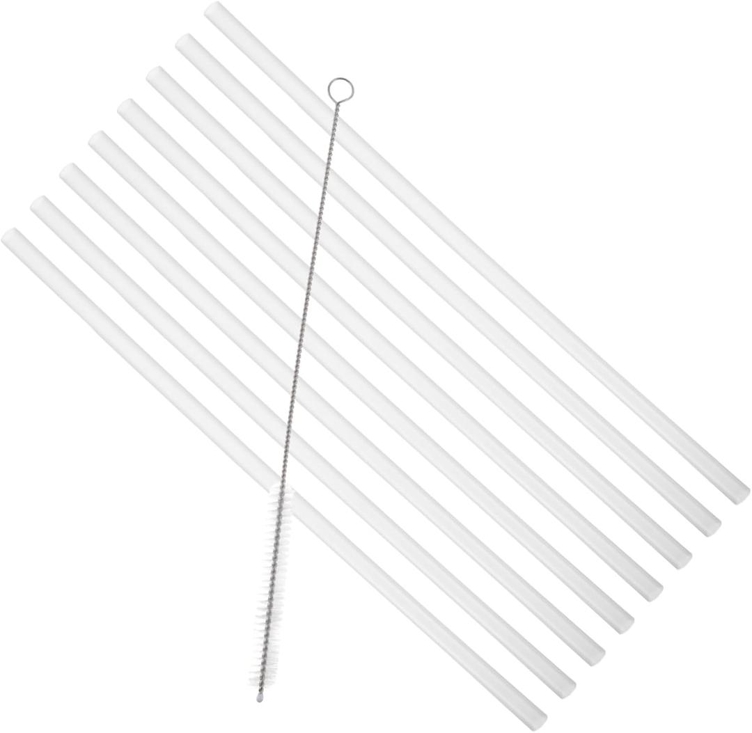 1Set Reusable Straw with Cleaning Brush Smoothie Straws for Juices Cocktails and Milk Tea for Travel Office and Home Use Sturdy Material Easy to Clean