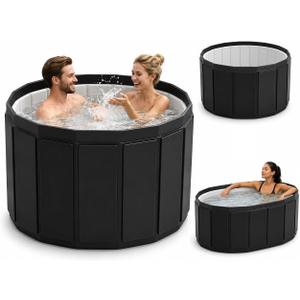 Portable Bathtub for Adult, Foldable Soaking Bathtub for Hot SPA&Ice Bath, Foldable Small Bathtub collapsible bathtub for Bathing, 6-layer Insulated portable tub,Space-Saving (black 25.9X41.3 IN)