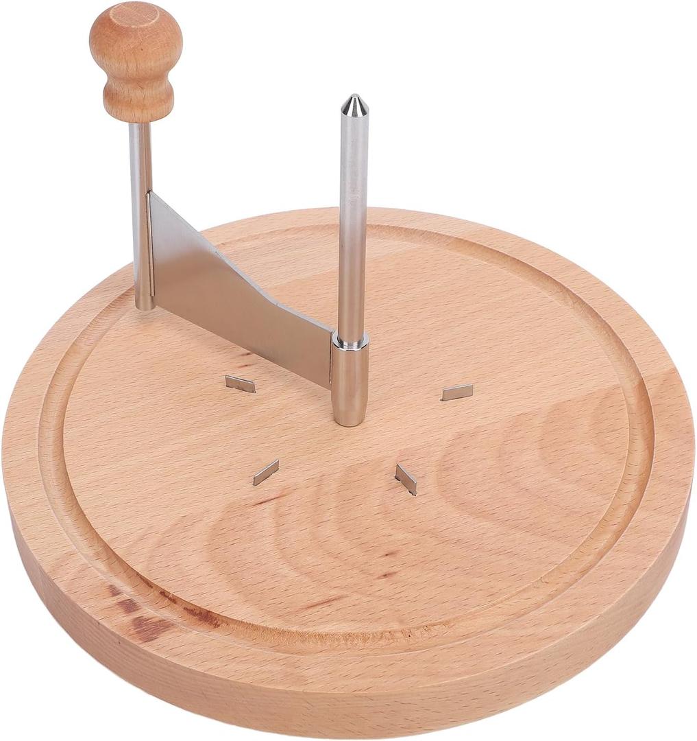 Kikumi Cheese Shaver, Spiral Cheese Curler with Beech Wood and 304 Stainless Steel Blade for Cutting and Chocolate, Home Parties, Restaurants