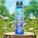 National Parks Water Bottle with 63 Waterproof Stickers & Carry Strap, Durable Plastic Water Bottle 32oz Hiking Water Bottles for Travel, Camping, Gifts for Kids, Men, Women Tritan, BPA Free