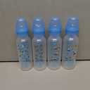 Dr. Brown's Natural Flow Anti-Colic Options+ Narrow Baby Bottle, Blue Nature, 8 oz/250 mL, with Level 1 Slow Flow Nipples, 0m+, Pack of 4