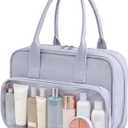 Toiletry Bag with Clear Window,Lightweight Travel Makeup Organizer with Handle,Ita Bag Style for Cosmetics & Pins