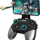 Bluetooth Controller for Switch/PC/iPhone/Android/Apple Arcade MFi Games/TV/Steam, Hall Effect Joysticks Wireless Game Controller Gamepad with/Phone Clip/Lock Speed/Macro/6-Axis Gyro/Dual Motors/Turbo Black