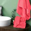 Elvana Home Ultra Soft 6 Pack Cotton Towel Set, Contains 2 Bath Towels 28x55 inch, 2 Hand Towels 16x24 inch & 2 Wash Coths 12x12 inch, Ideal for Everyday use, Compact & Lightweight - Coral Orange