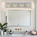 4-Light Bathroom Light Fixtures,Modern Crystal Bathroom Vanity Lights Fixture Over Mirror, Crystal 4 Lights Wall Sconce for Mirror Bedroom, Living Room