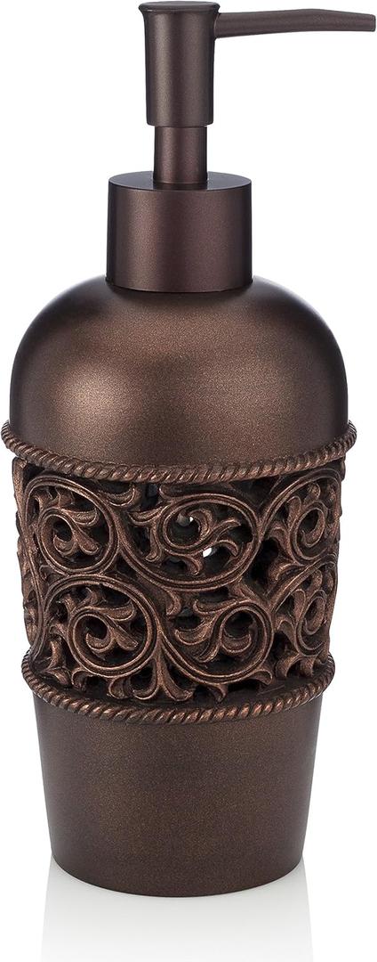 Essentra Home Bronze Liquid Soap Dispenser for Bathroom, Bedroom or Kitchen. Also Great for Hand Lotion and Essential Oils.