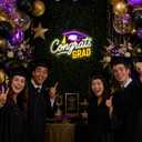 Congrats Grad Neon Sign with Graduation Cap, Dimmable LED Neon Light for Class of 2026 Graduation Party Decorations, Grad Neon Sign for Classroom Dorm Prom Backdrop Wall Decor Celebration Gifts