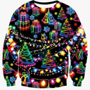 Mens Ugly Christmas Sweater Novelty 3D Graphic Long Sleeve Junior Xmas Sweatshirt Size XXL