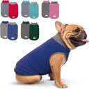 cyeollo 2 Pack Fleece Dog Sweater Stretchy Pullover Soft Dog Jacket with Reflective Stripe Lightweight Sweatshirt Pet Clothes Coats for Dogs, Navy & Grey Large